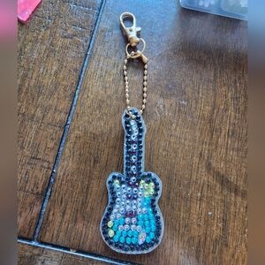 Sequin Guitar Keychain